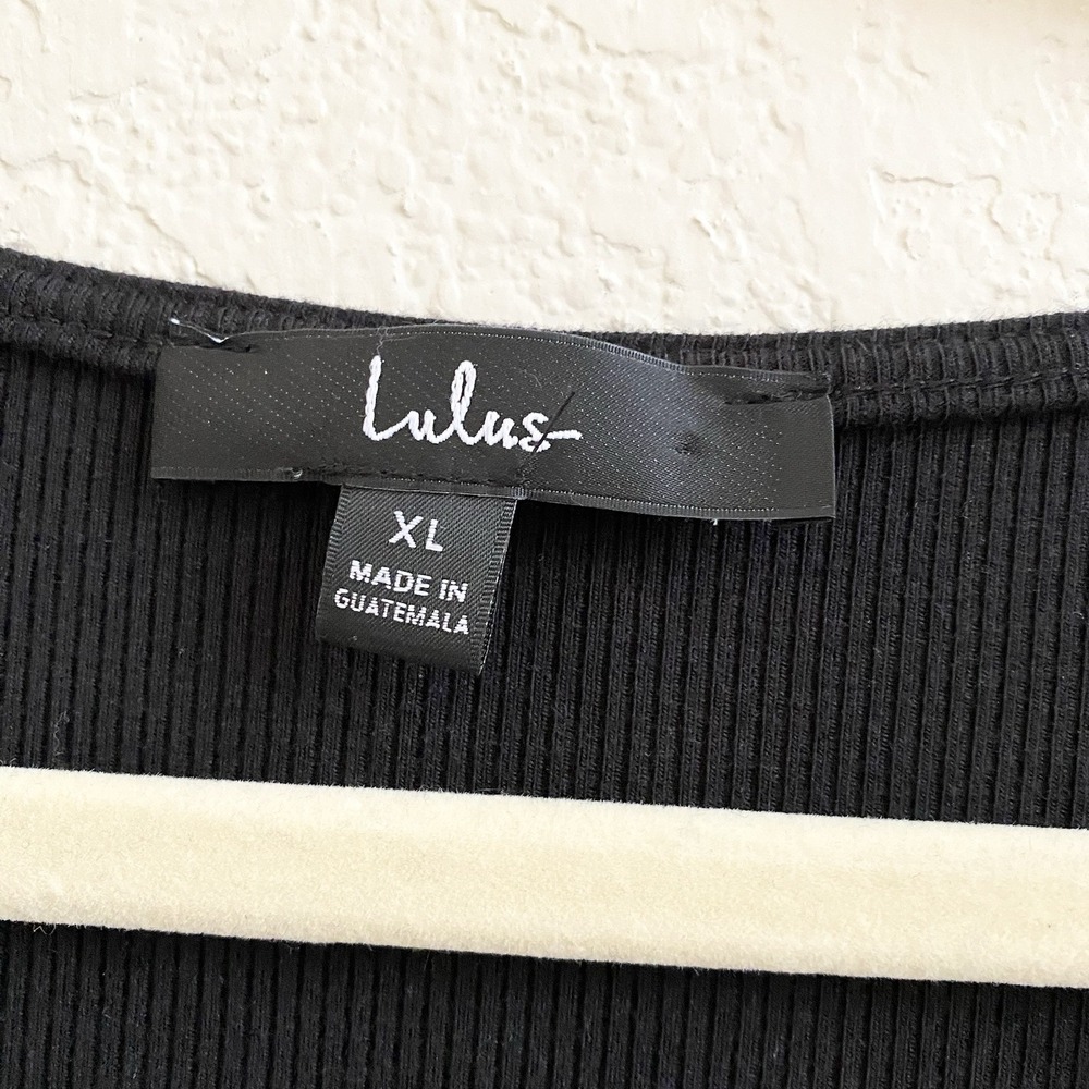 Lulus Dress Black Open Front Button Up Stretch Sleeveless‎ Bodycon Midi  XL - Picture 4 of 10